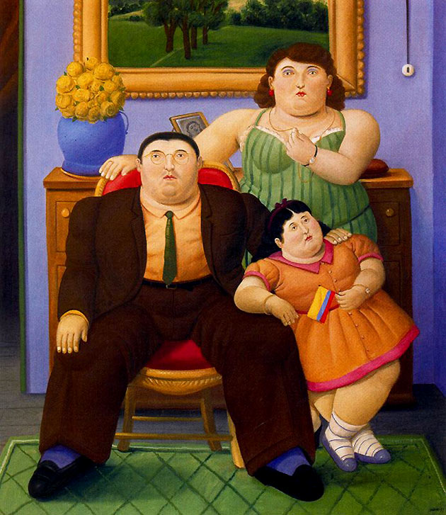 Photo:  Fernando Botero,Colombian Family, 1999